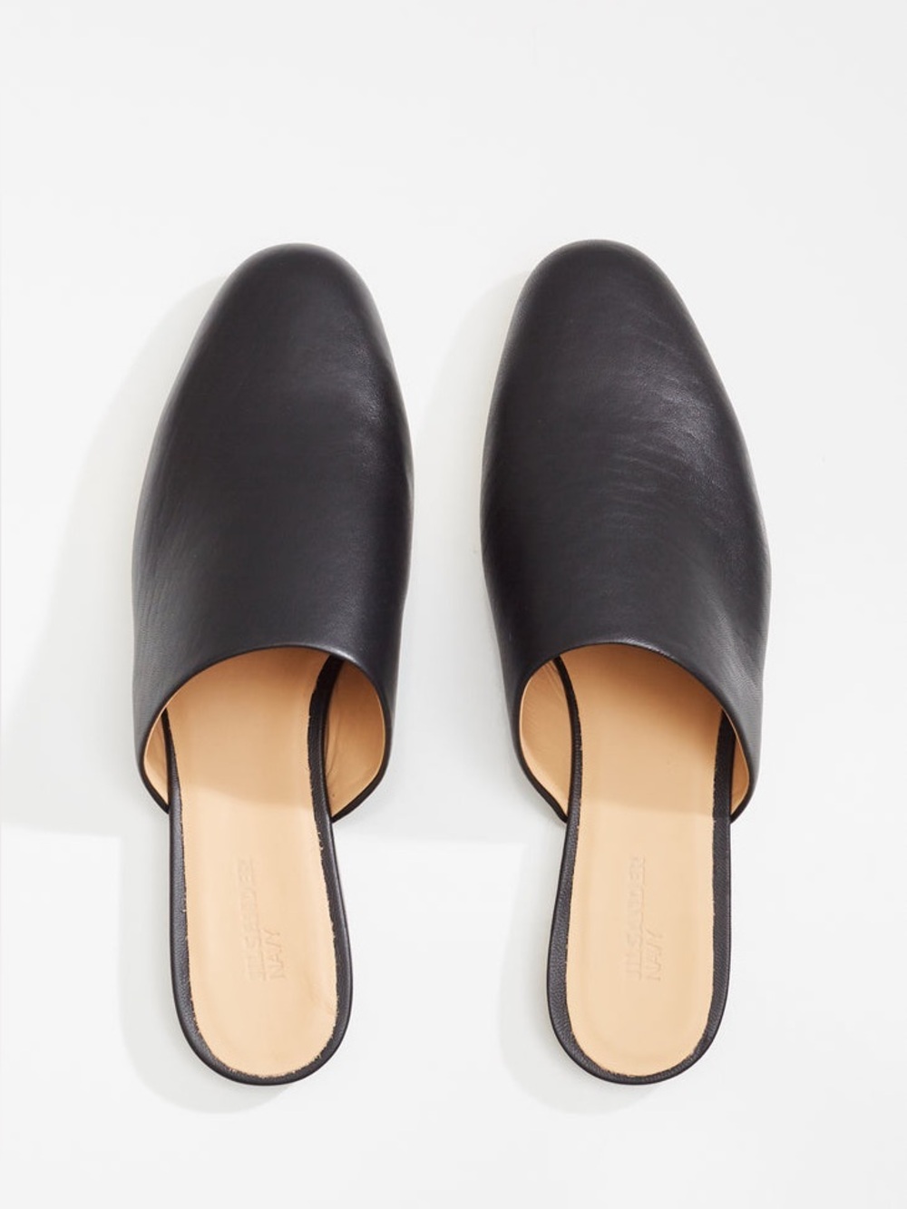 Jil Sander navy Black Leather Slip-On Women’s Mule